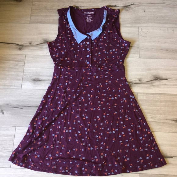 Brooklyn Industries Purple Floral Midi Dress - Picture 1 of 6